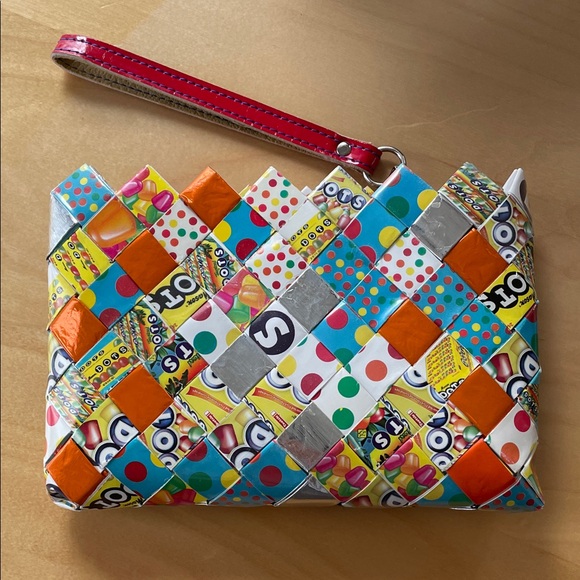 Nahui Ollin Handbags - DOTS Upcycled Candy Wrapper Wristlet - Nahui Ollin